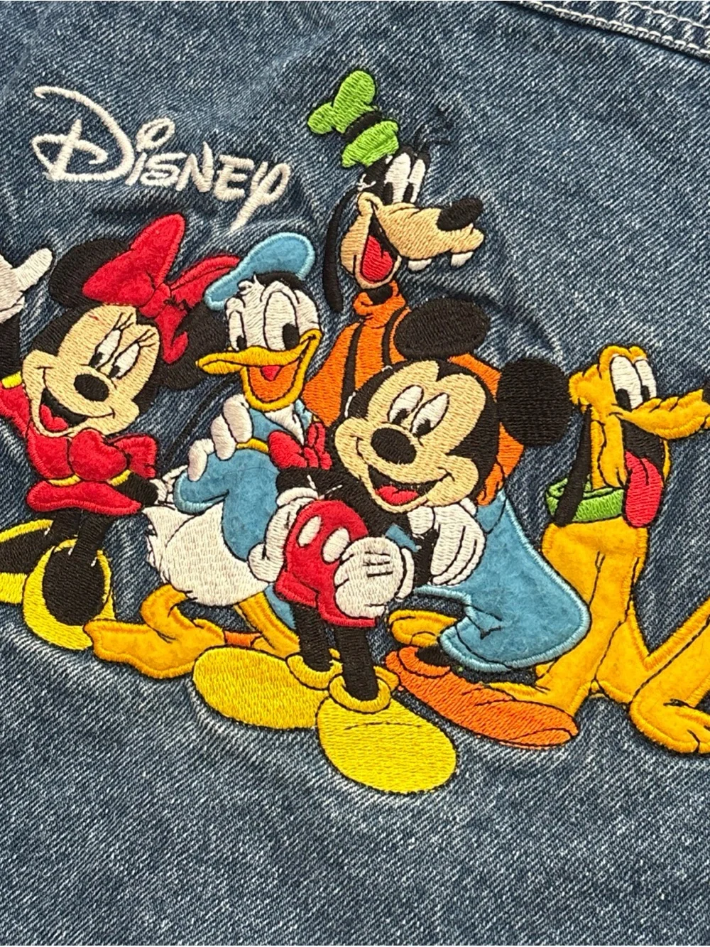 Disney Kids' Denim Jacket with Classic Mickey & Friends Embroidery - Blue 14/16